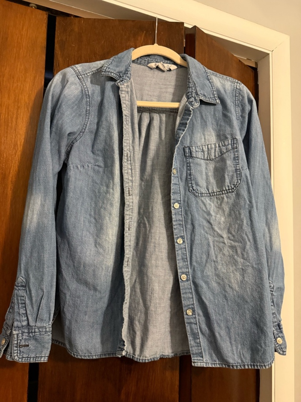 Old Navy Light Blue Denim Button-Down Shirt